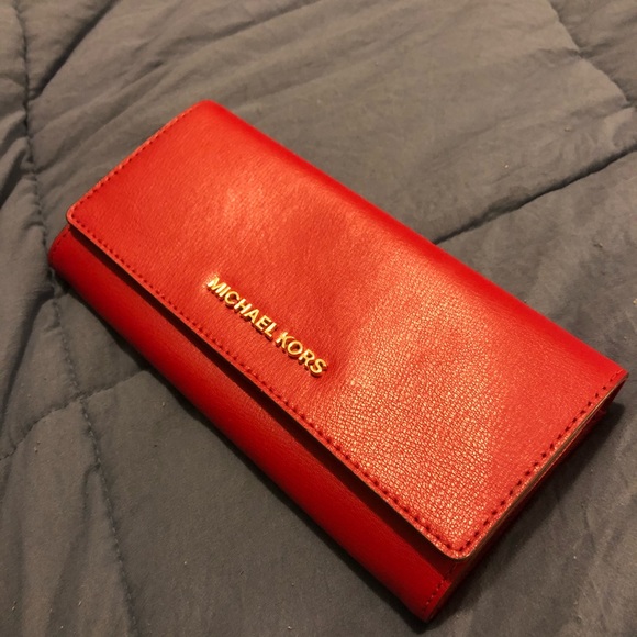 Red Michael Kors Wallet - Picture 1 of 3
